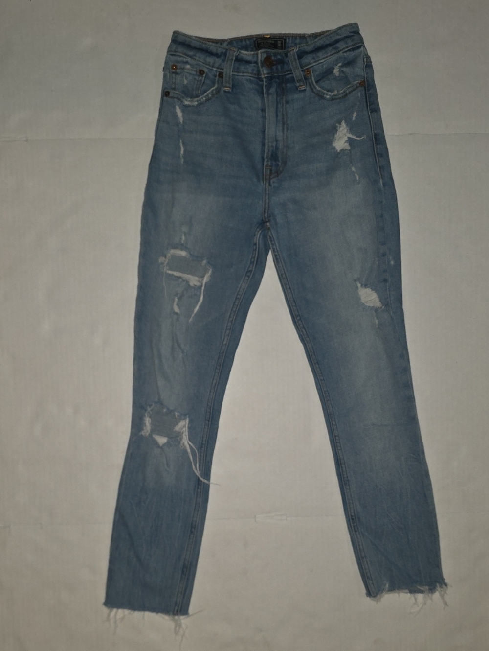Abercrombie & Fitch Light Blue Distressed Simone High-Rise Slim Jeans